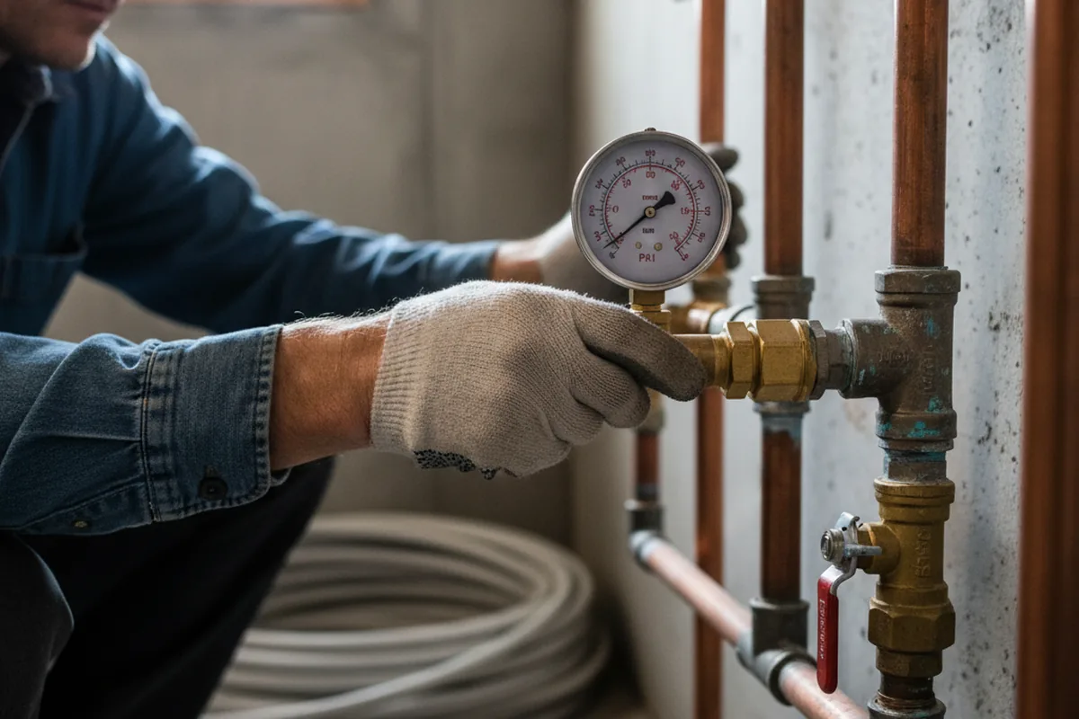 Pressure testing a repaired line during Water Line Repair in Keithsburg